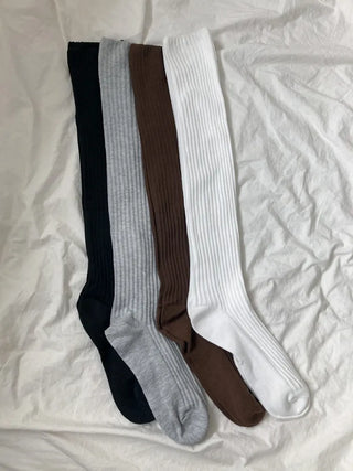 Maxi-Long Ribbed Knee-High Socks