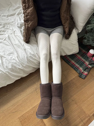 Minute Diamond Pattern Footed Leggings Tights Pantyhose