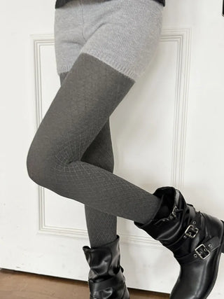 Minute Diamond Pattern Footed Leggings Tights Pantyhose