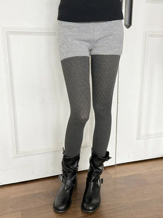 Minute Diamond Pattern Footed Leggings Tights Pantyhose
