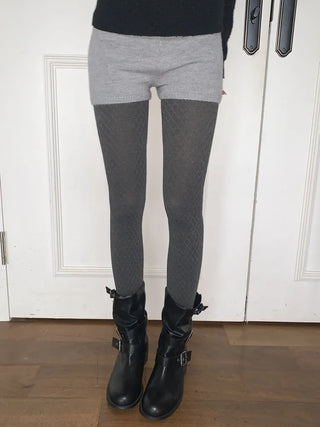 Minute Diamond Pattern Footed Leggings Tights Pantyhose