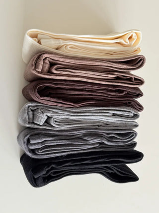 Cable Ribbed Pattern Footed Leggings Tights Stockings