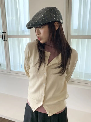 Fesson Dot Pattern Wool Hunting Cap