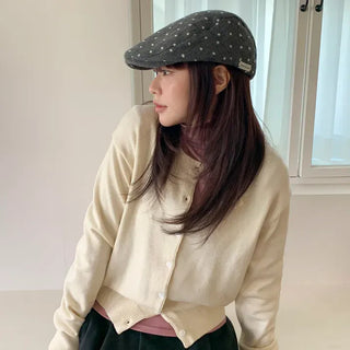 Fesson Dot Pattern Wool Hunting Cap