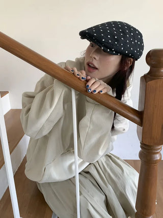 Fesson Dot Pattern Wool Hunting Cap