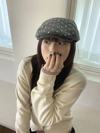 Fesson Dot Pattern Wool Hunting Cap