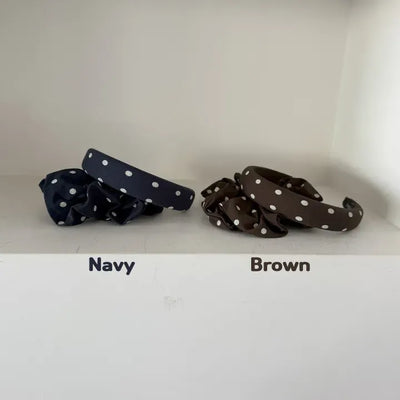 Curly Dot Pattern Scrunchie Hair Tie Headband Hairband
