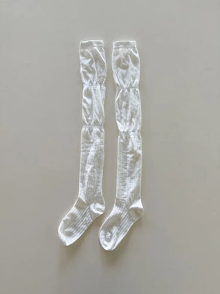 Double-banded Ribbed High-Elasticity Long Over-the-Knee Socks