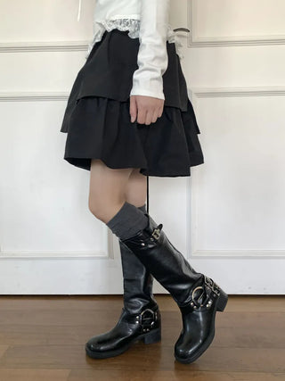 Double-banded Ribbed High-Elasticity Long Over-the-Knee Socks