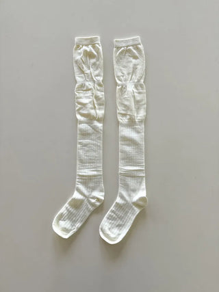 Double-banded Ribbed High-Elasticity Long Over-the-Knee Socks