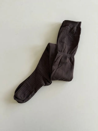 Double-banded Ribbed High-Elasticity Long Over-the-Knee Socks