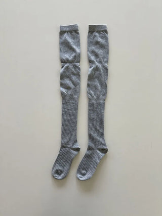 Double-banded Ribbed High-Elasticity Long Over-the-Knee Socks