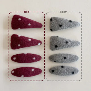 MutiDot Dot Pattern Big Wool Triangle Round Hairpin