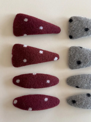 MutiDot Dot Pattern Big Wool Triangle Round Hairpin