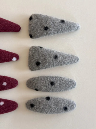 MutiDot Dot Pattern Big Wool Triangle Round Hairpin