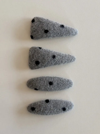 MutiDot Dot Pattern Big Wool Triangle Round Hairpin