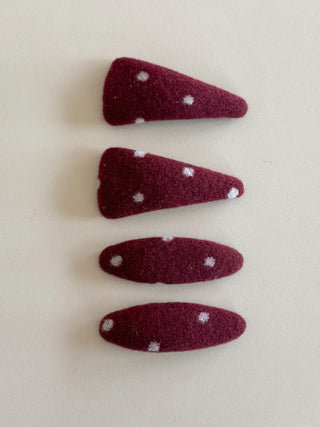 MutiDot Dot Pattern Big Wool Triangle Round Hairpin