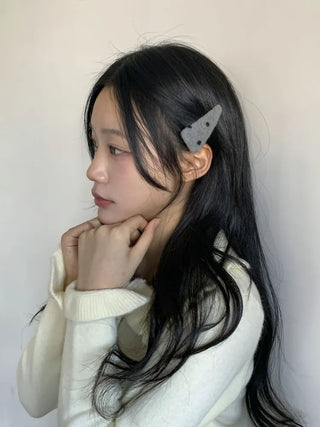 MutiDot Dot Pattern Big Wool Triangle Round Hairpin