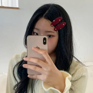 MutiDot Dot Pattern Big Wool Triangle Round Hairpin