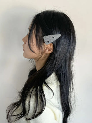 MutiDot Dot Pattern Big Wool Triangle Round Hairpin