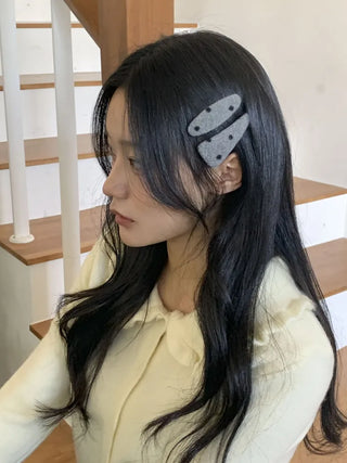 MutiDot Dot Pattern Big Wool Triangle Round Hairpin
