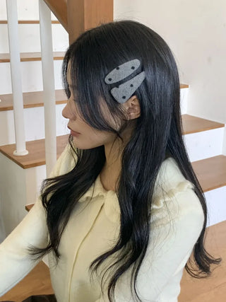 MutiDot Dot Pattern Big Wool Triangle Round Hairpin
