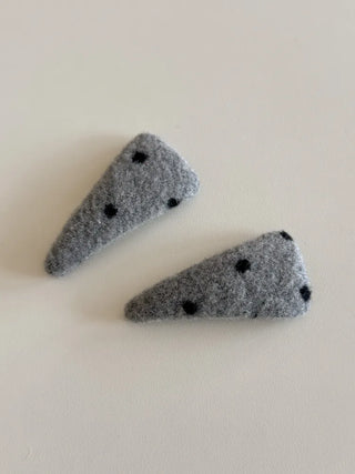 MutiDot Dot Pattern Big Wool Triangle Round Hairpin