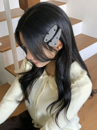 MutiDot Dot Pattern Big Wool Triangle Round Hairpin
