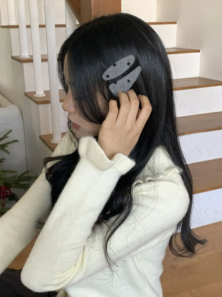 MutiDot Dot Pattern Big Wool Triangle Round Hairpin