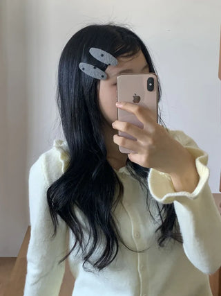 MutiDot Dot Pattern Big Wool Triangle Round Hairpin