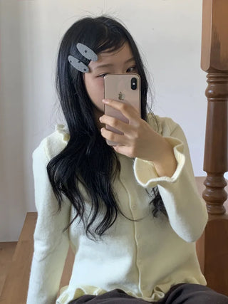 MutiDot Dot Pattern Big Wool Triangle Round Hairpin