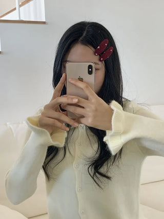 MutiDot Dot Pattern Big Wool Triangle Round Hairpin