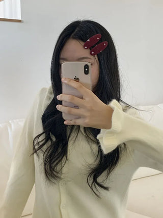 MutiDot Dot Pattern Big Wool Triangle Round Hairpin