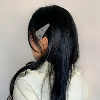 MutiDot Dot Pattern Big Wool Triangle Round Hairpin