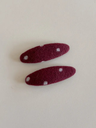 MutiDot Dot Pattern Big Wool Triangle Round Hairpin