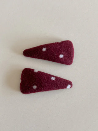 MutiDot Dot Pattern Big Wool Triangle Round Hairpin