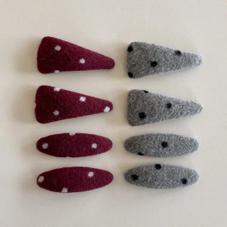 MutiDot Dot Pattern Big Wool Triangle Round Hairpin