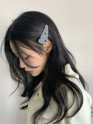 MutiDot Dot Pattern Big Wool Triangle Round Hairpin