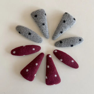 MutiDot Dot Pattern Big Wool Triangle Round Hairpin