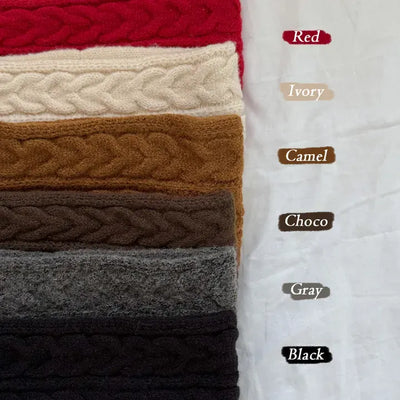 Three-Stripe Cable Knit Wide Bandana Hairband