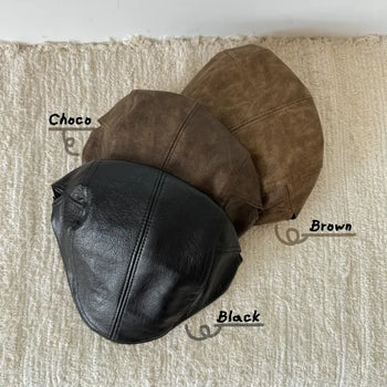 Patina Washed Leather Hunting Cap