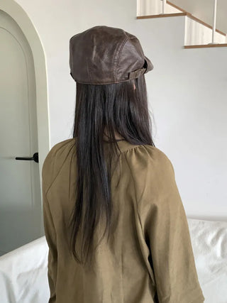 Patina Washed Leather Hunting Cap