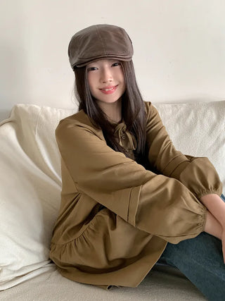 Patina Washed Leather Hunting Cap