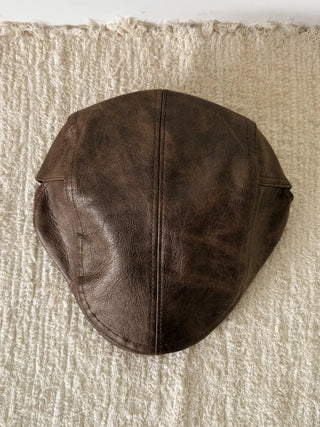Patina Washed Leather Hunting Cap