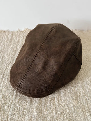 Patina Washed Leather Hunting Cap