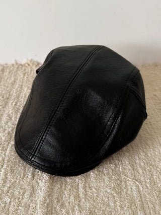 Patina Washed Leather Hunting Cap