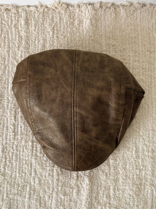 Patina Washed Leather Hunting Cap