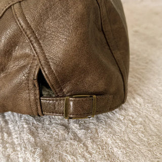 Patina Washed Leather Hunting Cap