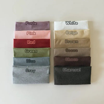 All-Color Ribbed Knit Plain Bandana Hairband