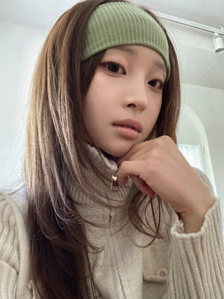 All-Color Ribbed Knit Plain Bandana Hairband